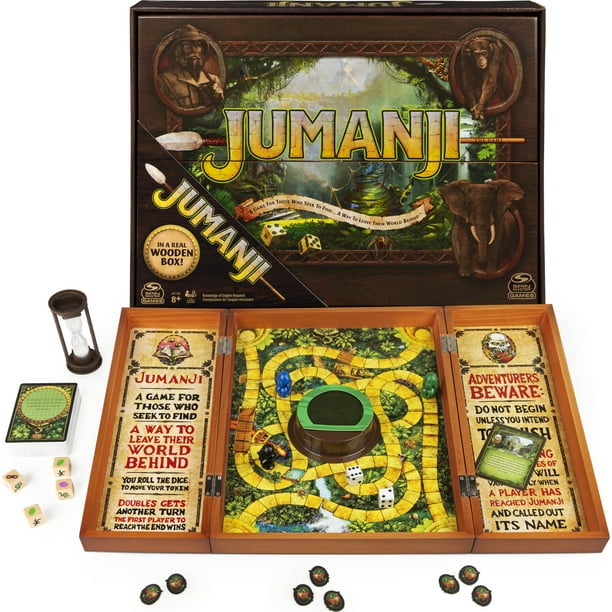 Jumanji The Game Real Wooden Box Edition Of The Classic Adventure Board Game For Kids And Families Ages 8 And Up Walmart Com Walmart Com