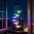 thumbnail image 6 of VibHome Outdoor Solar Wind Chime Garden Balcony Dragonflies LED Courtyard Decoration Hanging Metal Wind Chime Light For Patio Yard Home, 6 of 7