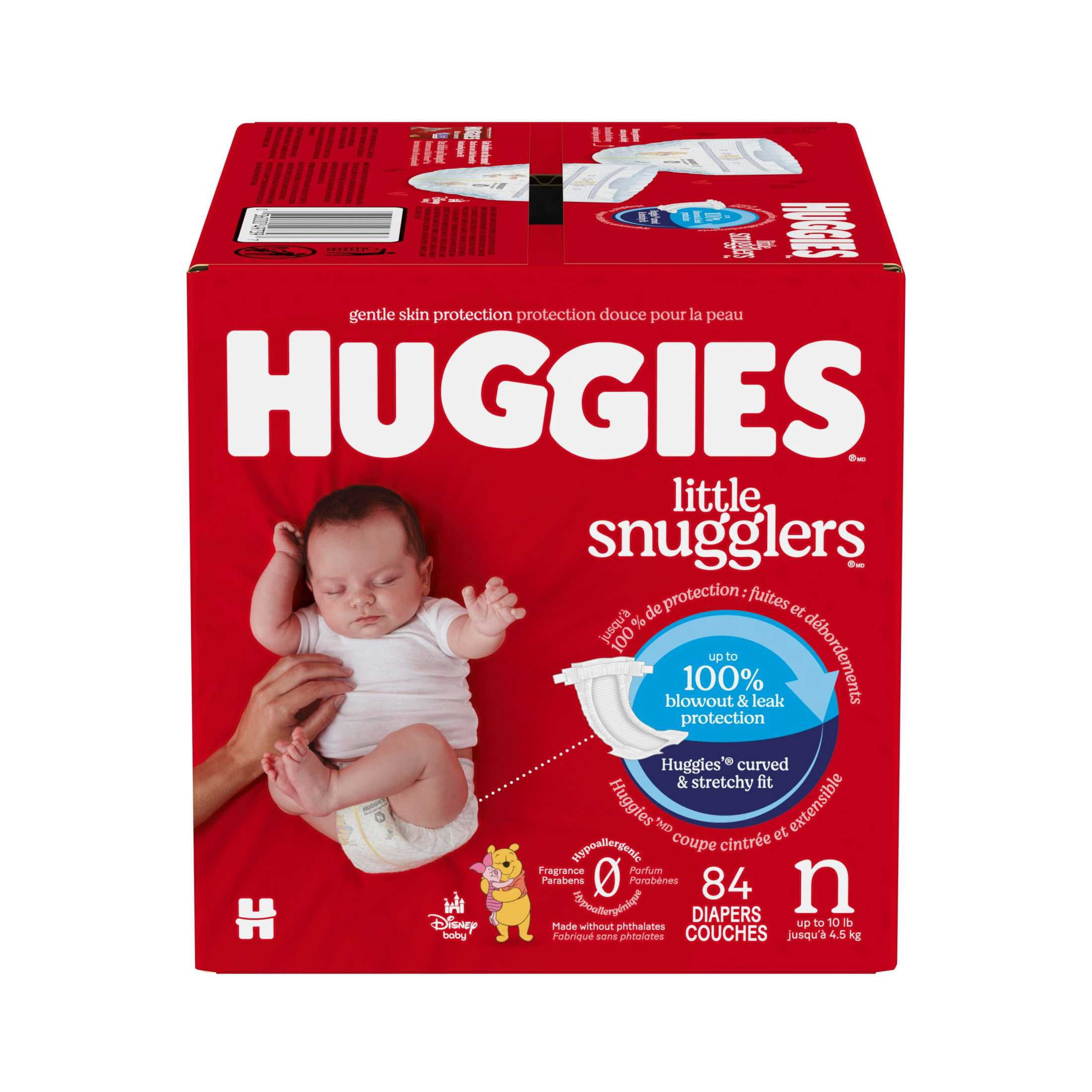 Huggies Little Snugglers Baby Diapers, Size Newborn (up to 10 lbs), 84 Count (Select for More)
