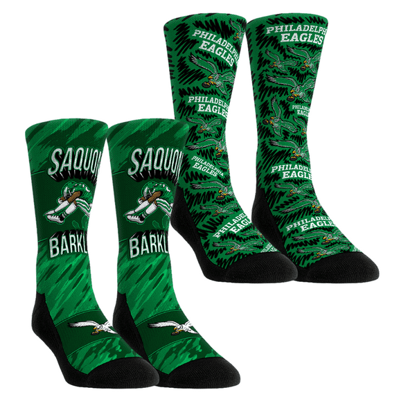Unisex Rock Em Socks Saquon Barkley Philadelphia Eagles 2-Pack Reverse Hurdle Crew Socks Set