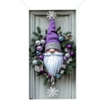 thumbnail image 2 of Christmas Front Door Cover, Gnome Door Cover, 71 x 35 inch Santa Claus Wreath Backdrop, Christmas Banner, Cute Red Scarf Hat Snowman with Garland, Pinecones Poinsettia, Porch Decoration, 2 of 6