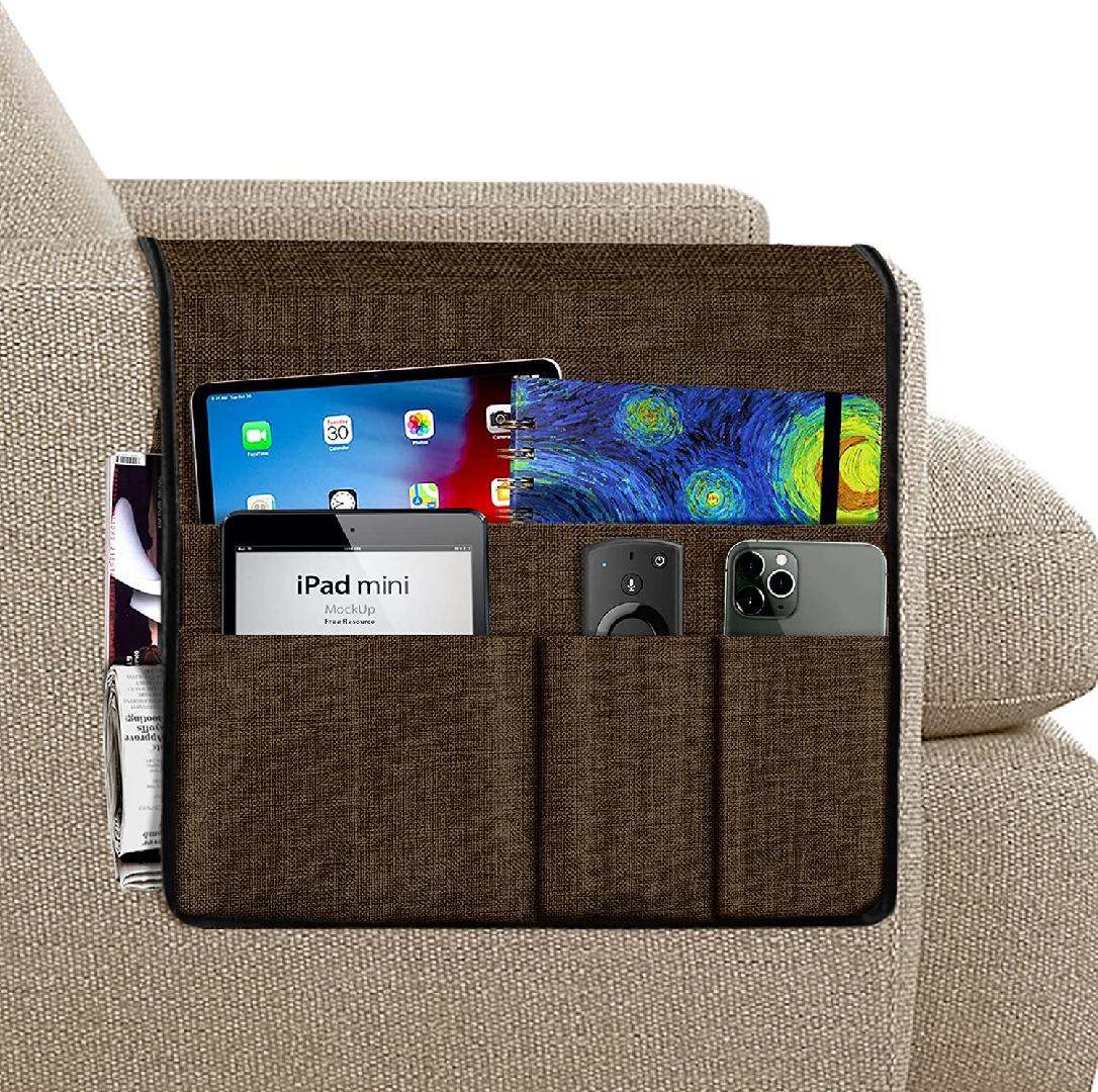 Armchair Caddy Remote Holder on Couch & Chair Arm for TV Remote Control