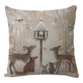 thumbnail image 3 of Funda de almohada de lino con decoración navideña de estilo festivo, ciervo, copo de nieve, funda de almohada navideña, 3 of 5