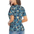 thumbnail image 3 of Wukai Anchors Classic V-Neck T-Shirt for Women: Comfortable, Stylish, and Versatile Wardrobe Essential-Small, 3 of 7