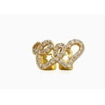 thumbnail image 1 of Double Heart Copper Tooth Grill Rhinestone Teeth Grill for Women Men Comfortable for Party and Daily Use, 1 of 8