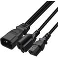thumbnail image 3 of Toptekits C14 to C13+NEMA 5-15R Y Splitter Power Plug Cord,Single IEC 320 C14 Male to C13+Nema 5-15R Female Splitter Adapter Cable Cord(C14 to C13/5-15R 1ft), 3 of 5