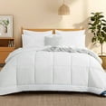 thumbnail image 3 of RUIKASI 7 Pieces White King Size Bed Comforter Set - Down Alternative Comforter, Sheets, Pillowcases For All Seasons, 3 of 8