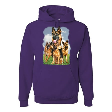 Wild Bobby German Shepherd Dog Animal Pet Lover Dog Lover Unisex Graphic Hoodie Sweatshirt Purple 3XL
