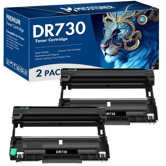 MICOTONER Drum Unit Compatible for Brother DR730 DR-730 HL-L2350DW HL-L2370DW HL-L2390DW HL-L2395DW DCP-L255DW MFC-L2710DW Printer (Black 2-Pack)