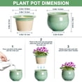 thumbnail image 4 of Ordivic 6 inch Speckled Green Ceramic Self Watering Planter,Round African Violet Pot for Succulent,Herbs,Boho Shelf,Windowsill,Indoor Home Decor, 4 of 7