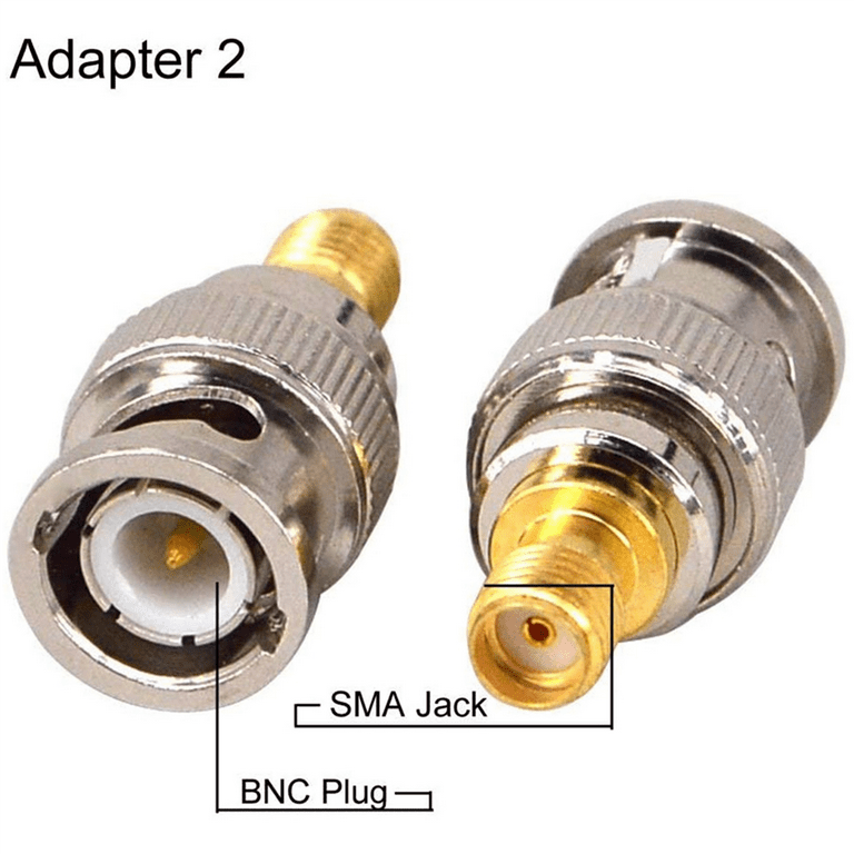 ACONRFTOL SMA BNC Adapter SMA To BNC Coaxial Adapter BNC Female To SMA Male BNC Female To SMA Male Coaxial Connector For RF Antennas, WiFi Devices