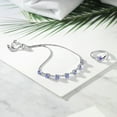 thumbnail image 3 of Gem Stone King 925 Sterling Silver Blue Tanzanite Ring and Bracelet Jewelry Set for Women | 3.06 Cttw | Gemstone December Birthstone | Heart Shape 4MM | Round 4.5MM | Size 8, 3 of 3