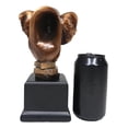 thumbnail image 5 of Safari Auspicious African Elephant With Trunk Raised Bronzed Statue With Base, 5 of 5