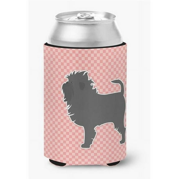Affenpinscher Checkerboard Pink Can or Bottle Hugger