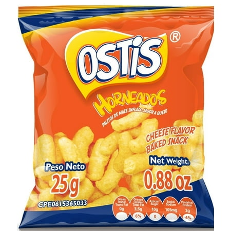 OSTIS Baked Cheese Chips, 0.88 oz Foil Bag, Real Cheese, Snack Chip
