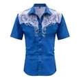 thumbnail image 4 of CONZONE Mens Buttons Down Shirts Short Sleeve Shirts for Men Trendy Western Cowboy Graphic Lapel Soft Lightweight Tops, 4 of 4