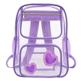 thumbnail image 3 of Weebloom Large School Clear Backpack For Kids Boys Girls Waterproof Transparent Backpack Front Pocket Daypack For Travel Bookbag Middle High School College Purple, 3 of 5