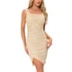 thumbnail image 1 of Vestido sin mangas de lentejuelas para mujer Inspire Chic, brillante, vestido de fiesta, color dorado, 1 of 6