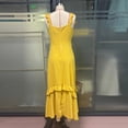 thumbnail image 5 of Aimik Women's Sleeveless V-Neck Ruffle Maxi Dress High Low Hem Tiered Flowy Romantic Summer Beach Dress, 5 of 6