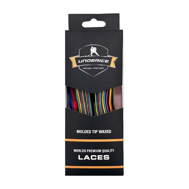 Cordones encerados para patines de hockey sobre hielo, cordones arcoíris para hockey sobre hielo, resistentes al agua y a las roturas. 108 pulgadas