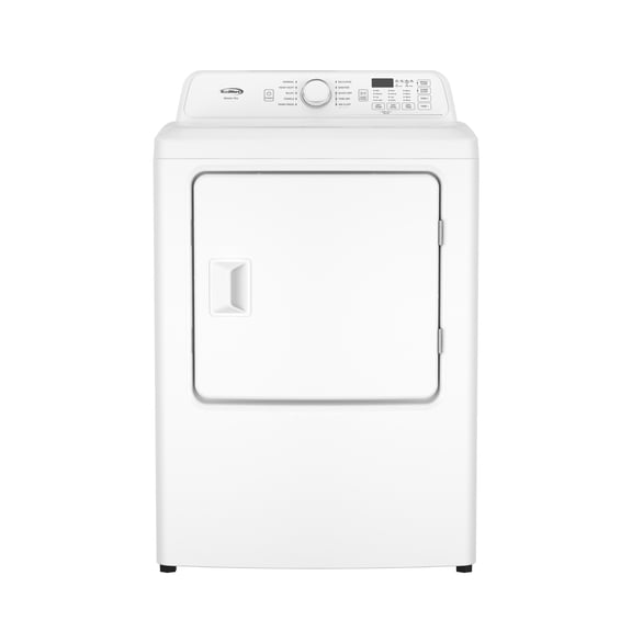 27 Inch 7.0 Cu. Ft. Electric Dryer with Moisture Sensor, 10 Dry Cycles, 7 Options, Wrinkle Guard, Interior Light, Reversible Door, 3-Way Venting, White