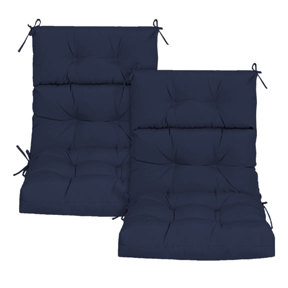 High Back Chair Cushions Set of 2, Waterproof All-Weather Patio Cushion for Adirondack Rocking Dining Chair Indoor Outdoor, Navy blue,2PCS