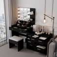 thumbnail image 3 of Ktaxon Makeup Vanity with 9 Drawers&USB Charging Station, Vanity Desk with 3 Color Light, Vanity Table Set w/ 9 Drawer Dresser, Black, 3 of 9