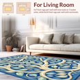 thumbnail image 2 of ODIKA 6' x 9' Machine Washable Non-Slip Area Rug, Art Nouveau Leaf High Traffic Rug, Blue, 232766, 2 of 7