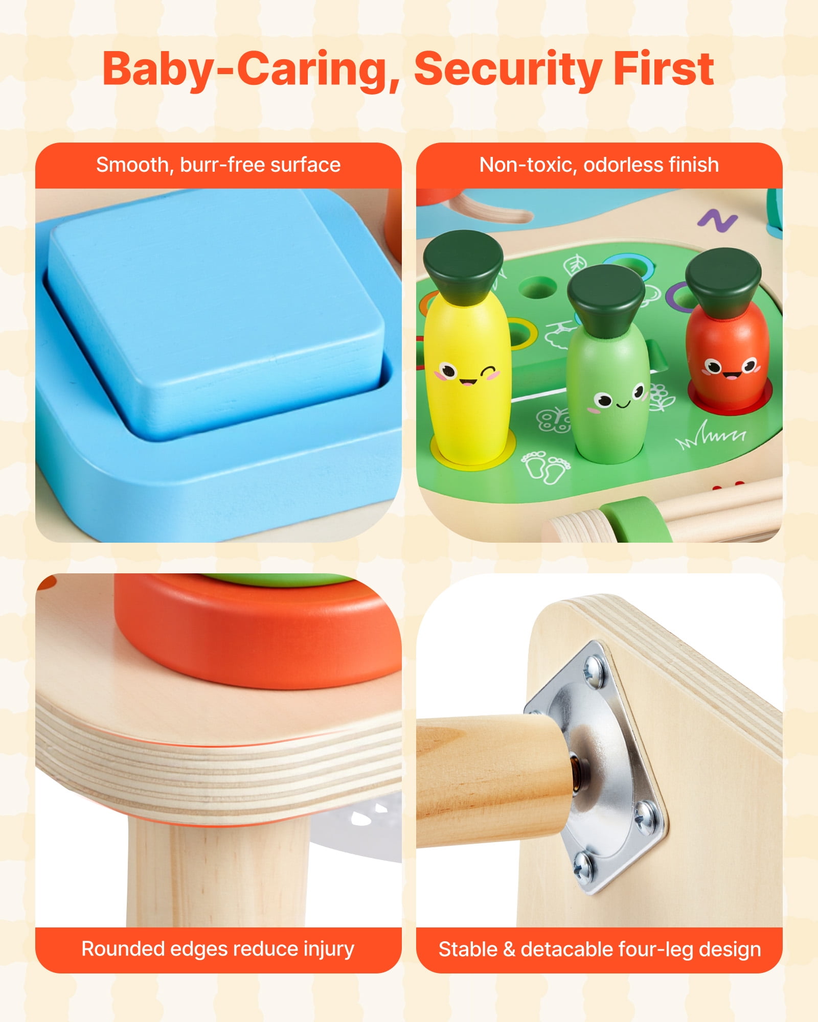 VEVOR Montessori Activity Table for Toddler 1-3 Years Old, 13 in 1 Wooden Learn Activity Desk, Baby Play Table for Boys & Girls Aged 6+ Months, Great Birthday, Christmas, Children's Day Present
