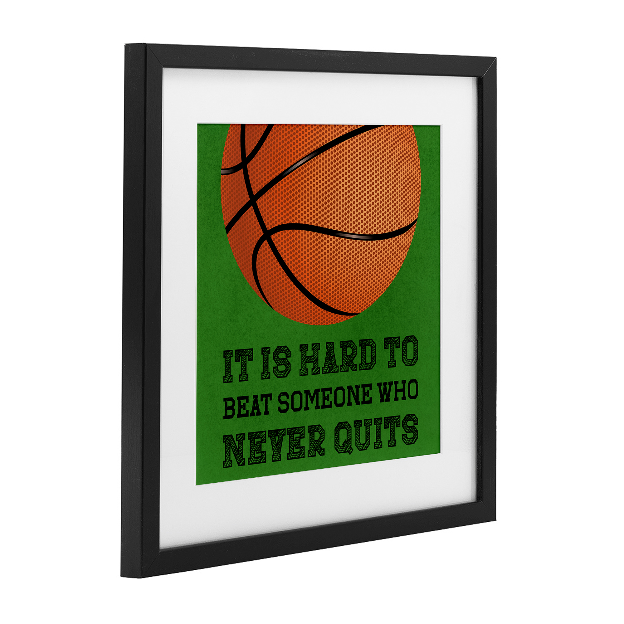 Someone Who Never Quits Black Framed Print Under Glass, design by Marcus Prime