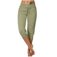 thumbnail image 2 of Plebaso Women's Capri Pants High Waist Capris Drawstring Cropped Joggers Summer Lounge Pants with Pockets, 2 of 6