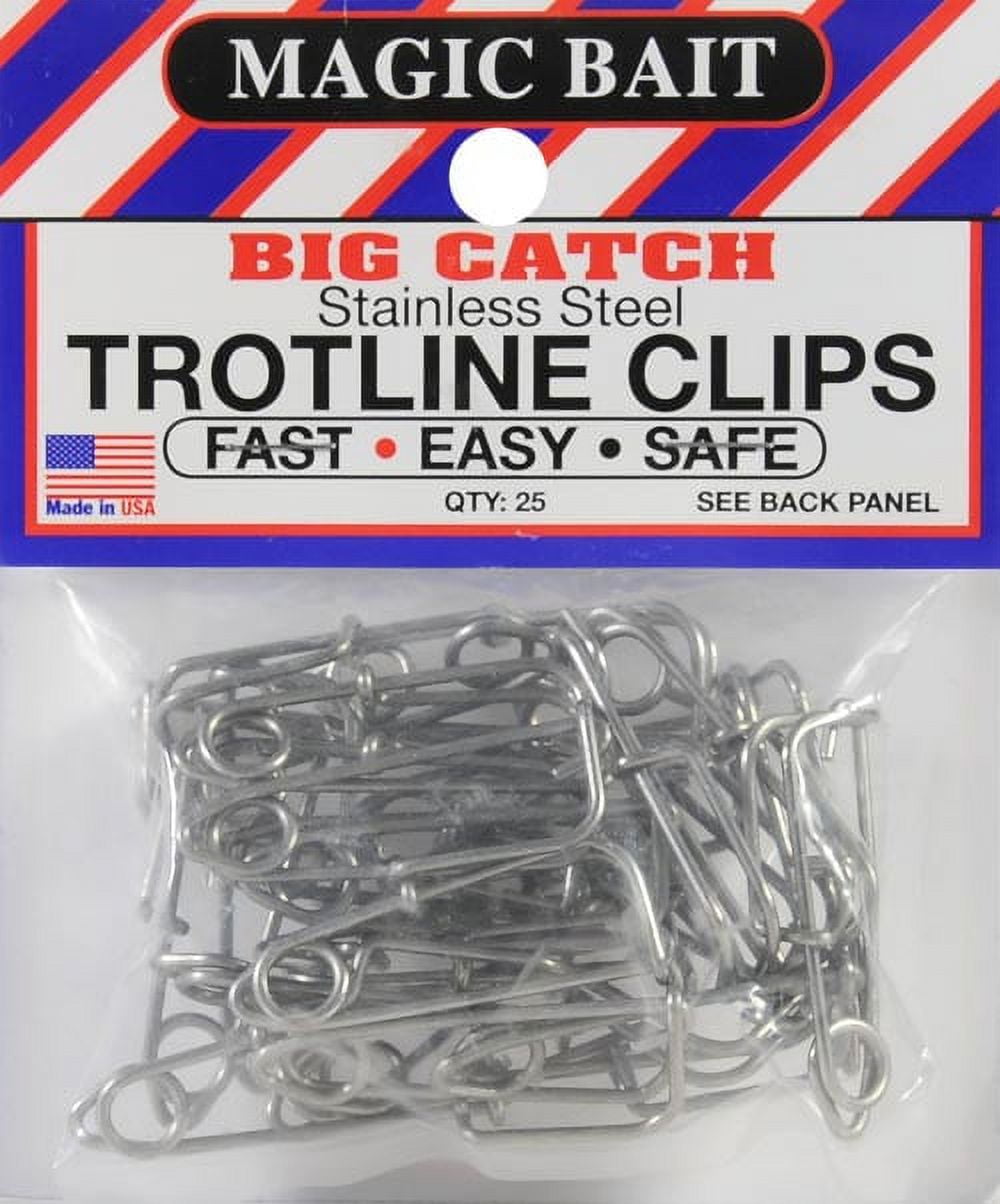 Magic Bait, Stainless Steel Trot Line Clips, 25ct