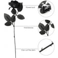 thumbnail image 3 of 10pcs Black and White Roses Artificial Flowers with Stems, Faux Silk Flowers Bridal Gothic Wedding Bouquet, Realistic Blossom Flora for Home, Office, Hotel Decorations, 3 of 5