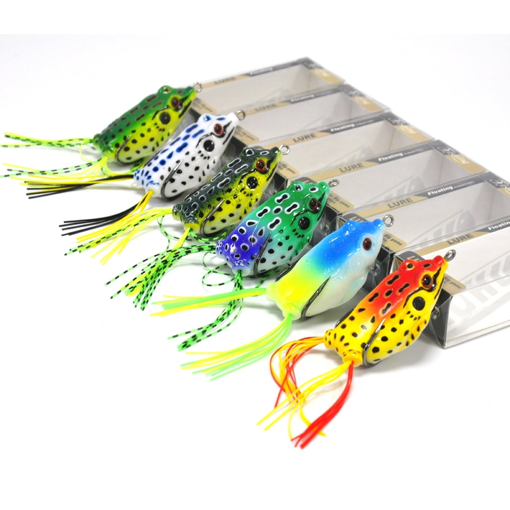 20Pcs Rubber Frog Fishing Lures Topwater Bait Hooks 5.5cm/2.1'' With individual Box