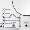 thumbnail image 2 of 8" Widespread Chrome Bathroom Faucet Sink Basin 3 Hole 2 Cross Handle with Drain, 2 of 12