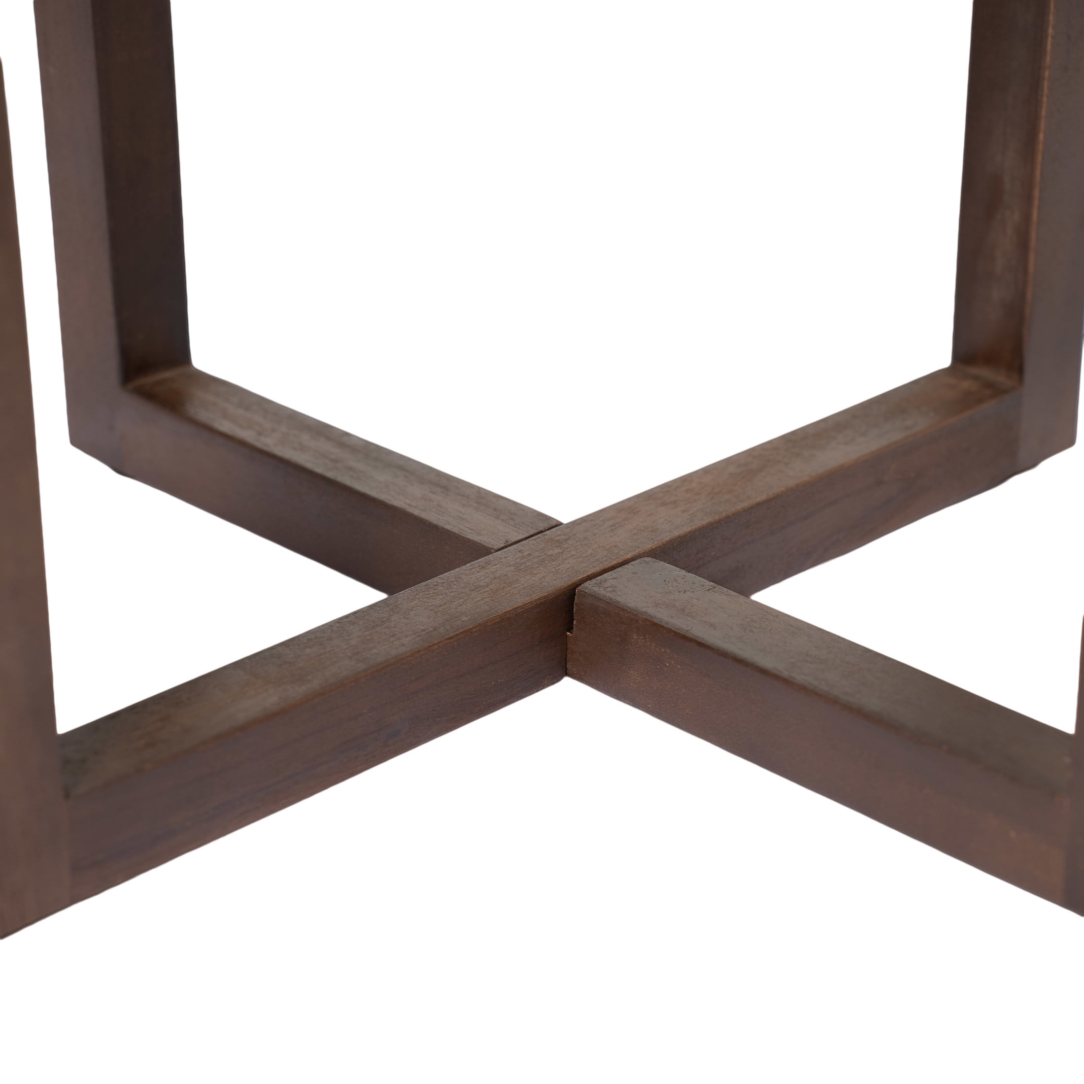 Christopher Knight Home Acacia Wood Outdoor Circular Side Table, Dark Oak