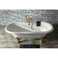 thumbnail image 4 of Kingston Brass AE109T2 Aqua Vintage 7" Center Deck-Mount Clawfoot Tub Faucet with Hand Shower, Polished Brass, 4 of 8