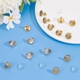 thumbnail image 4 of DIY Half Round 304 Stainless Steel & Glass Stud Earring Jewelry Kits Golden Tray: 10.5mm 12mm Pin: 0.7mm 15 pairs, 4 of 7