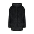 thumbnail image 5 of HAiming Womens Fuzzy Hooded Jacket Coat Button down Lapel Collar Oversize Tops Fall Winter Soft Warm Clothes, 5 of 9