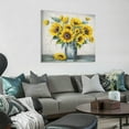 thumbnail image 2 of Chilfamy Sunflower Bees Canvas Prints Wall Art Home Decor Ready To Hang - High Definition Prints, Made in USA 12x12in, 2 of 6