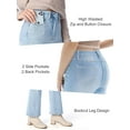 thumbnail image 5 of Prettyleaf Petite Women's 24"/26"/28"/30" Stretch Flare Jeans High Waisted Curvy Bootcut Denim Pants, 5 of 6