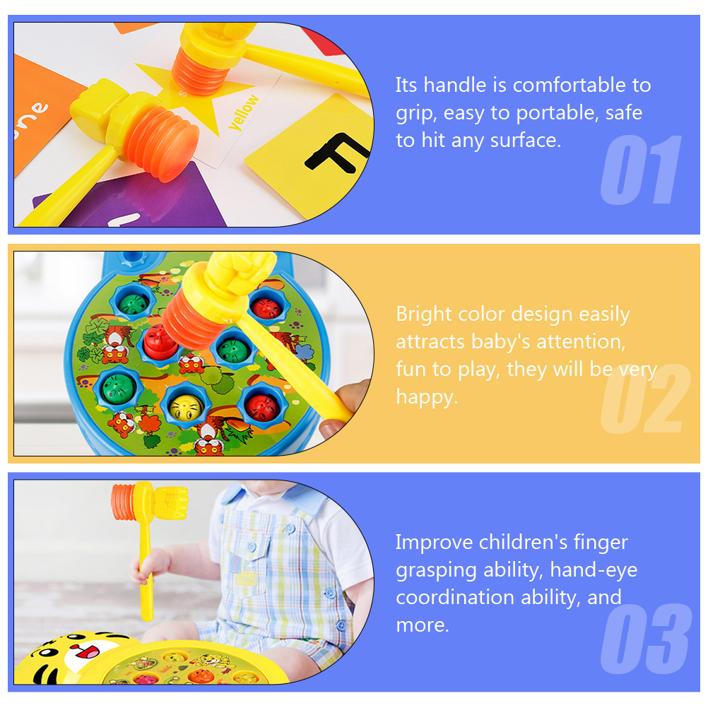 3 Pcs Hammer Toys Children’s Motor Skills Mallet Plastic Hammers for Kids Mini Primary School - image 3 of 6