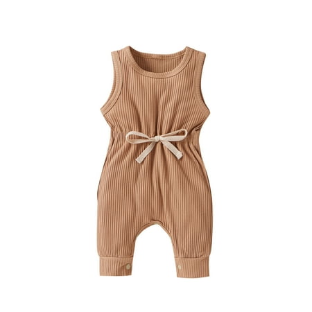 

Binmer Infant Baby Girls Boys Solid Sleeveless Romper Jumpsuit Clothes