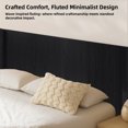 thumbnail image 6 of King Size Headboard 80.2" Wide, Solid Wood & MDF Wall-Mounted Fluted Panel Headboard - Modern Farmhouse Wingback Design, Easy Assembly, Black, 6 of 9