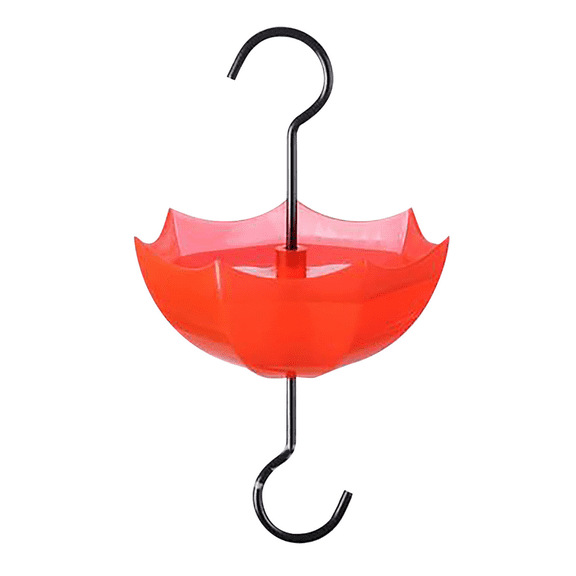 Ant Guard for Hummingbird Feeders – 3.85 Inch Moat Cup with Red Umbrella Top, Universal Hook Attachment & Cleaning Brush, Clear Ant-Proof Barrier Accessory for Outdoor Garden Bird Feeding