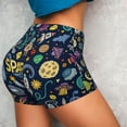 thumbnail image 4 of Lsque Colorful Space Pattern High Waisted Biker Shorts for Women-Tummy Control Fitness Athletic Workout Running Yoga Gym Shorts,Moisture-Wicking-, 4 of 9