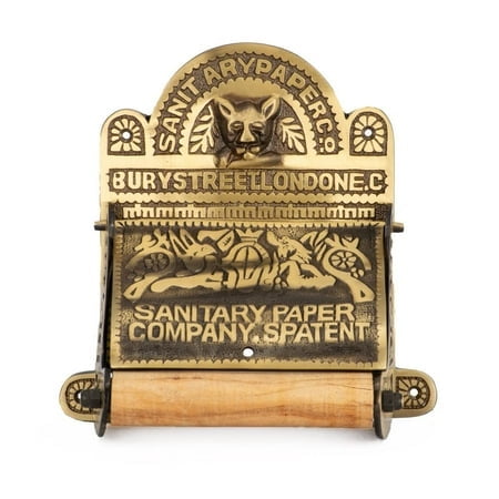Renovators Supply Manufacturing Porte-Papier Hygiénique Mural en Laiton Antique 6.9 Pouces Grand Style Victorien Résistant à la Rouille Porte-Rouleau de Papier Toilette en Laiton Massif avec Couvercle