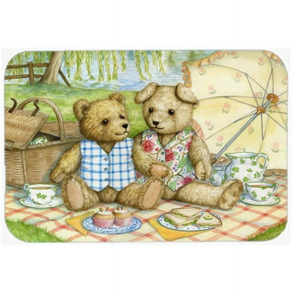 Summertime Teddy Bears Picnic Glass Large Cutting Board