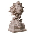 thumbnail image 2 of deevoka Lion Head Statue Crafts Handcarved Tabletop Ornament Animal Sculpture for Living Sandstone Color, 2 of 9