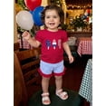 thumbnail image 5 of BemeyourBBs Kids Toddler Baby Girl 4th of July Outfit Patriot Independence Day Outfits Little Baby Girl Summer Clothes Ice Cream Embroidery Puff Short Sleeve T Shirt Tops and Plaid Shorts Set, 5 of 9
